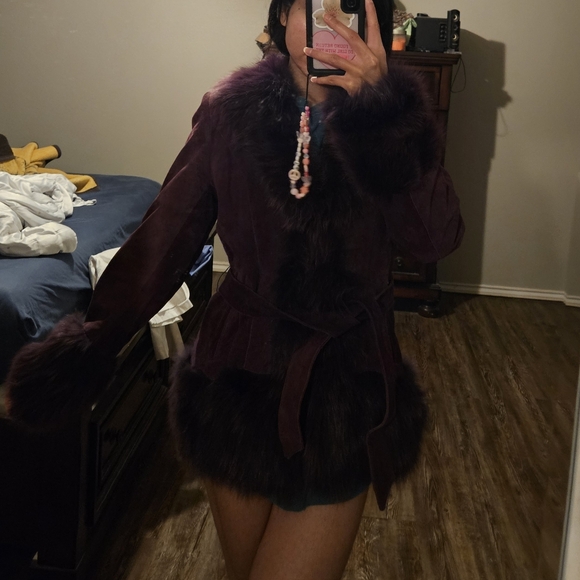 REAL lambskin & Fur Coat ! - Picture 9 of 10